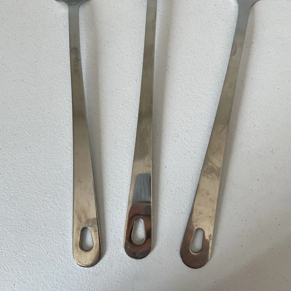 Stainless Steel Kitchen Utensil Lot of 3 Cookwear 13' Spatula, Spoon, Flipper